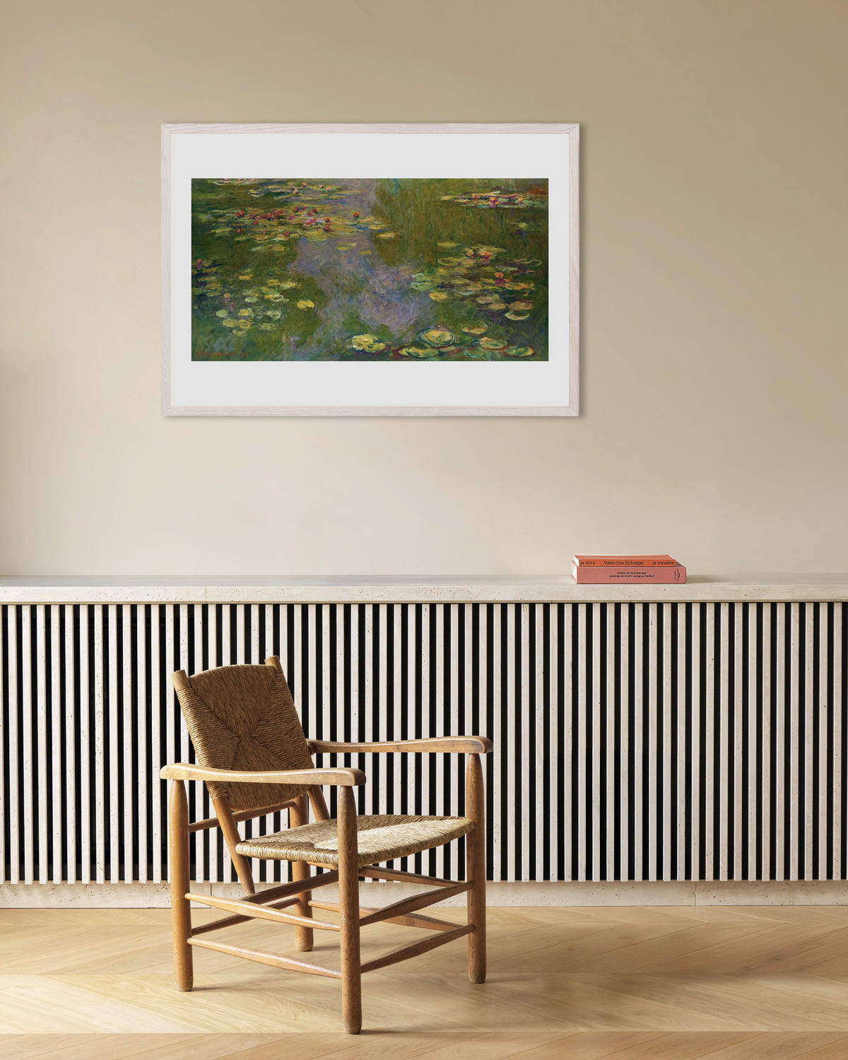 Poster Nenúfares (1919), de Claude Monet, com moldura de madeira branca