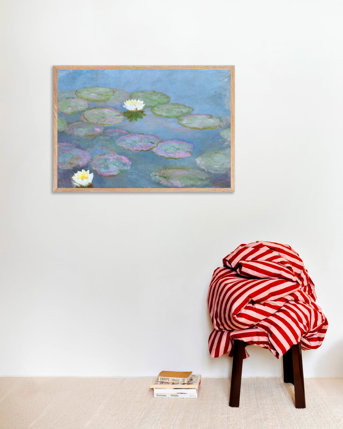 Poster Nenúfares (c. 1897–1899), de Claude Monet, com moldura de madeira natural