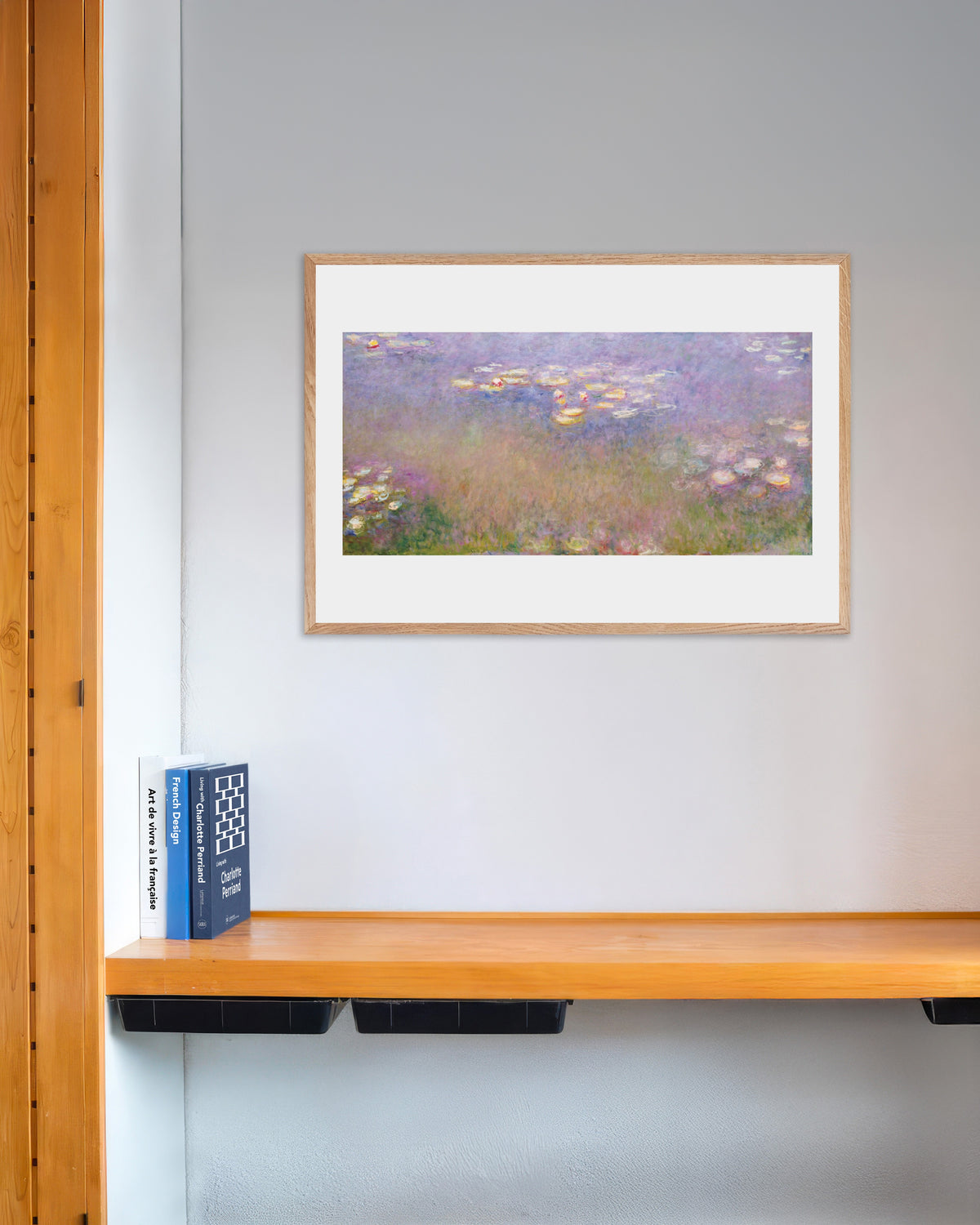 Poster Nenúfares (c. 1915–1926), de Claude Monet, com moldura de madeira natural