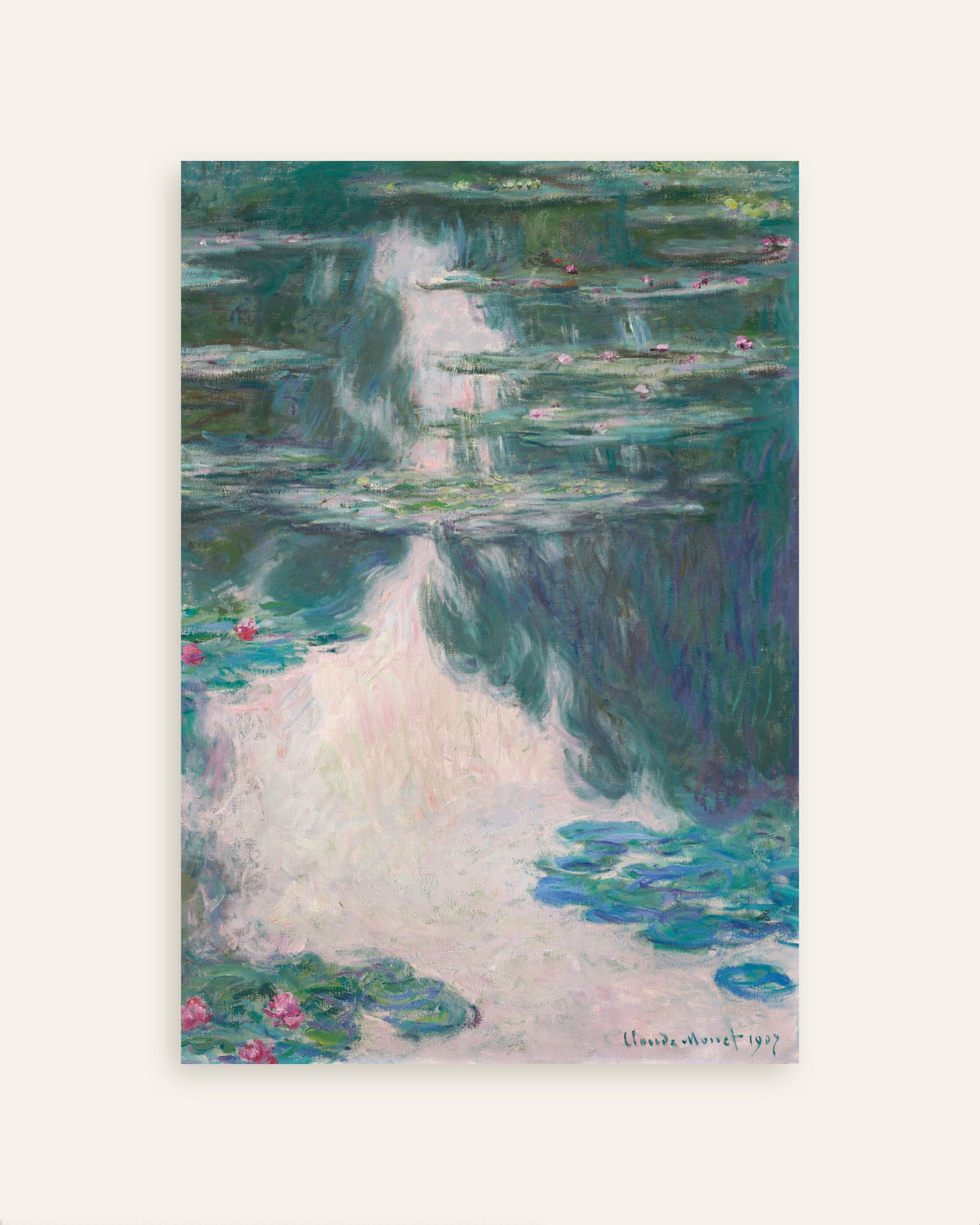 Poster Nenúfares, Tempo Cinzento (1907), de Claude Monet, miniatura
