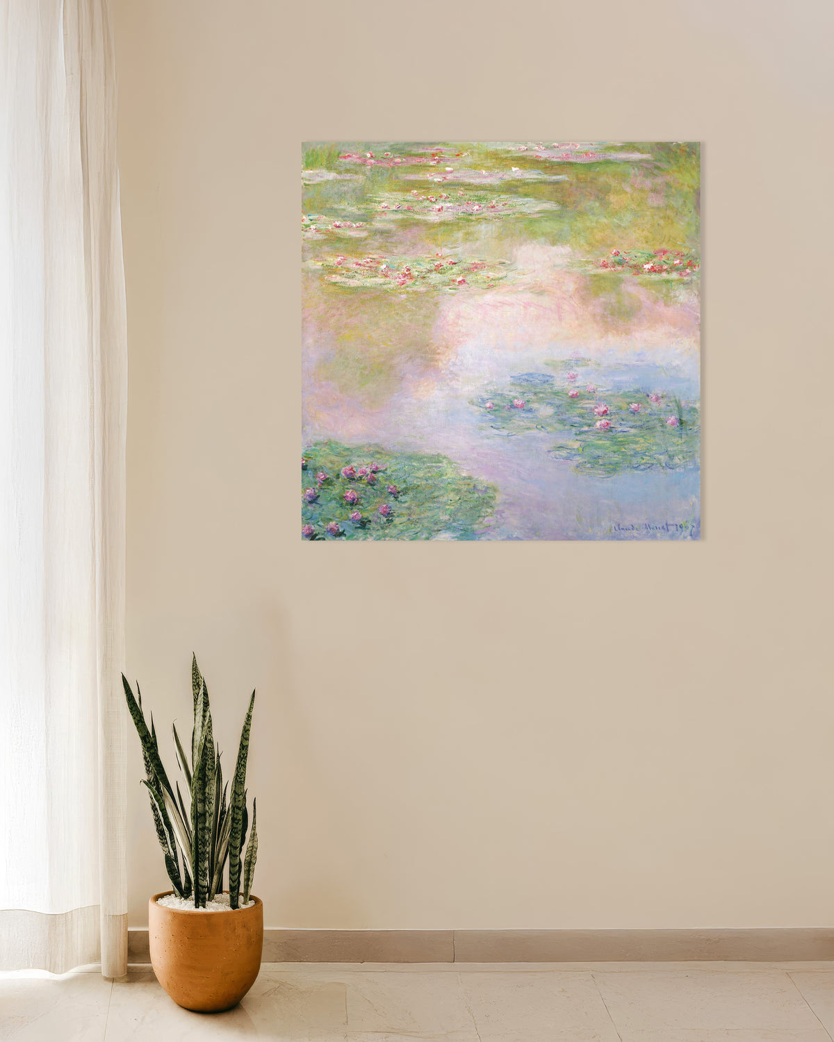 Poster Nenúfares, Reflexos Cor-de-Rosa (1907), de Claude Monet
