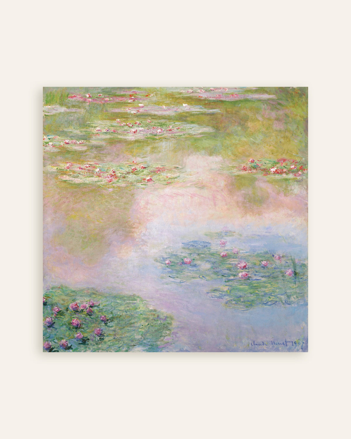 Poster Nenúfares, Reflexos Cor-de-Rosa (1907), de Claude Monet, miniatura