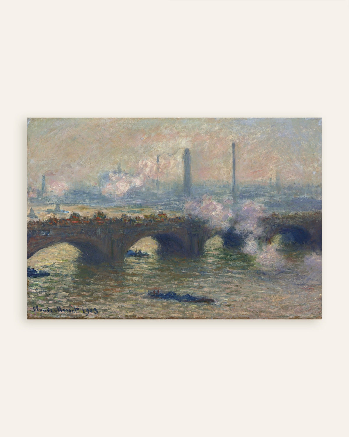 Poster A Ponte de Waterloo, Dia Cinzento (1903), de Claude Monet, miniatura