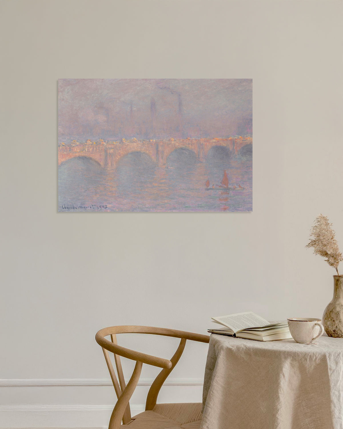 Poster A Ponte de Waterloo, Sol Velado (1899–1903), de Claude Monet