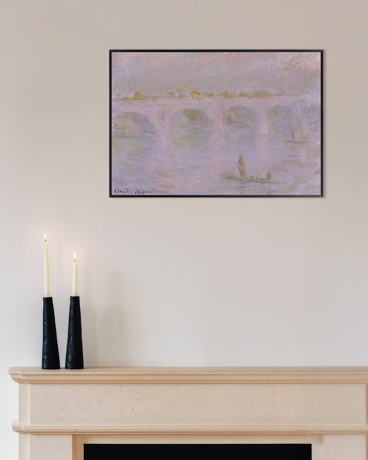 Poster A Ponte de Waterloo, Londres (1902), de Claude Monet, com moldura de metal