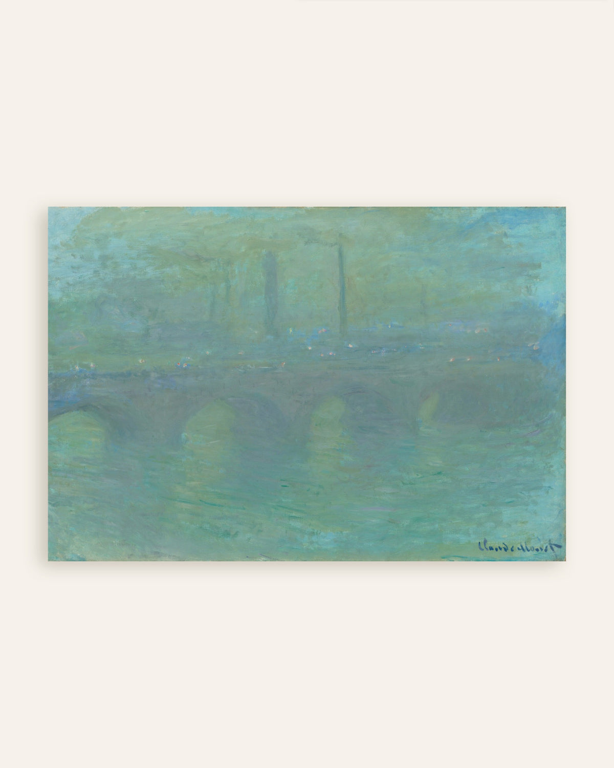 Poster A Ponte de Waterloo, Londres, ao Anoitecer (1904), de Claude Monet, miniatura