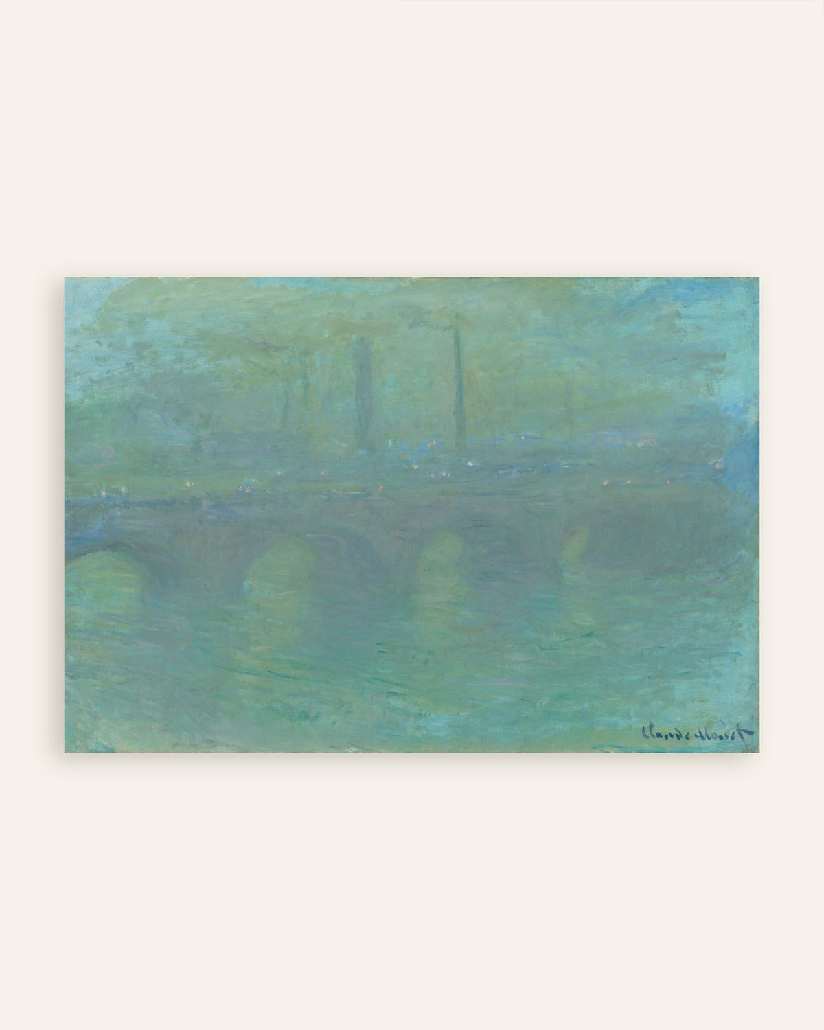 Poster A Ponte de Waterloo, Londres, ao Anoitecer (1904), de Claude Monet, miniatura