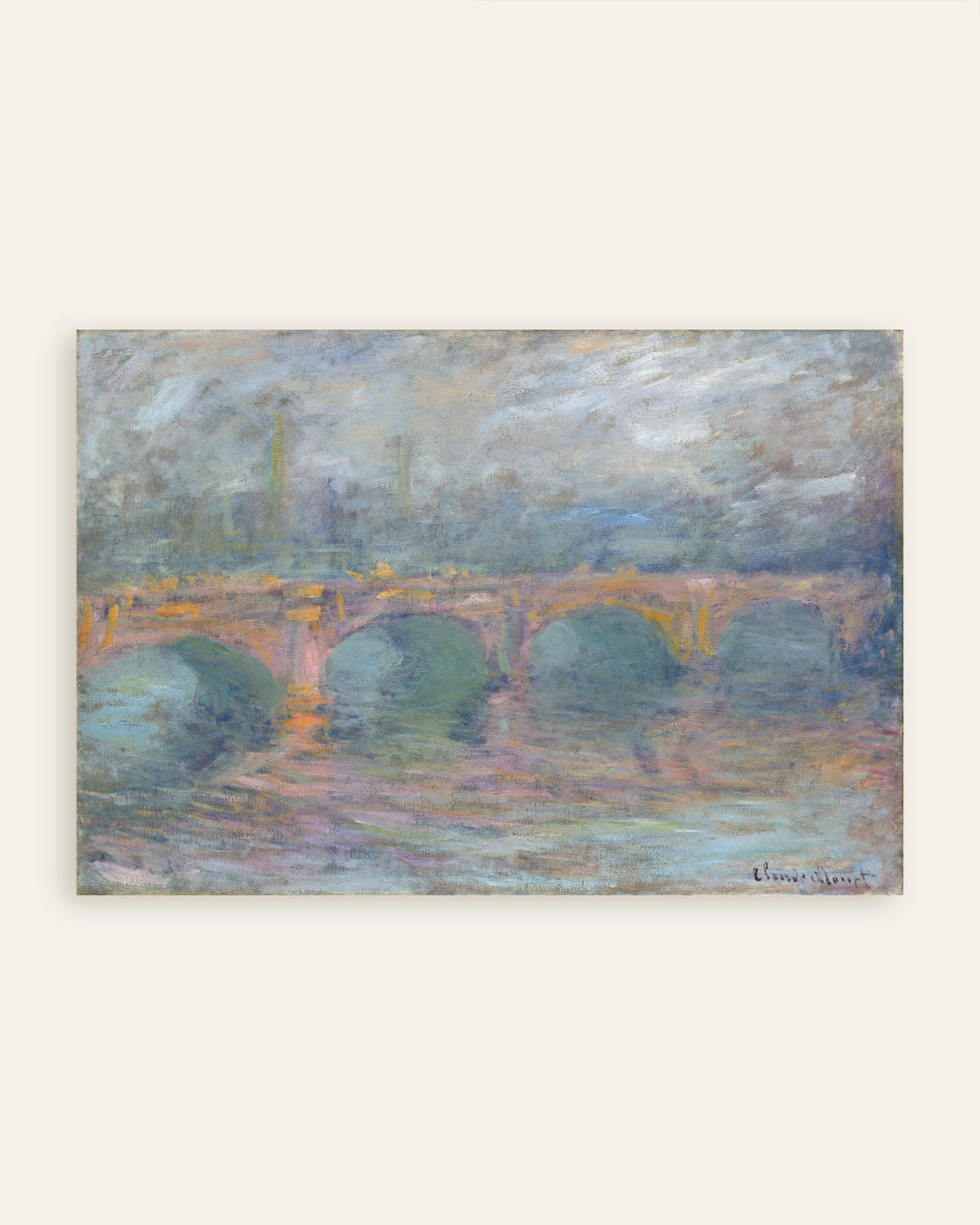 Poster A Ponte de Waterloo, Londres, ao Pôr do Sol (1904), de Claude Monet, miniatura