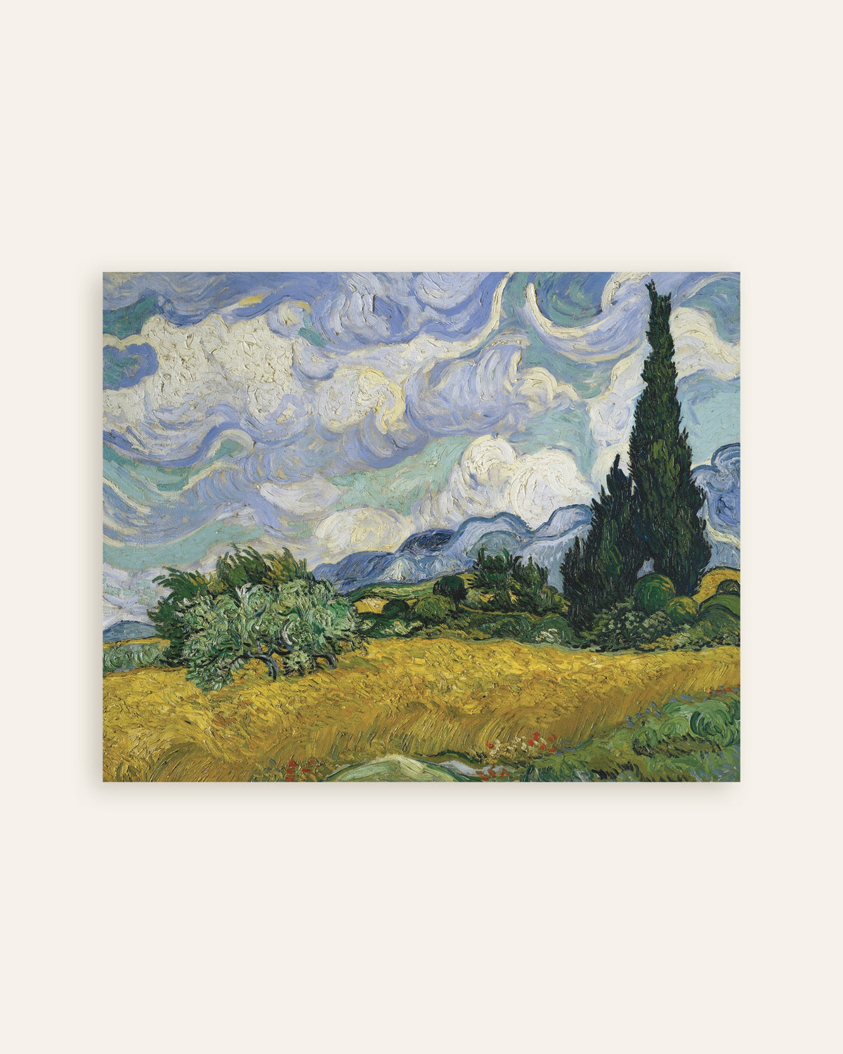 Poster de Campo de Trigo com Ciprestes (1889), de Vincent van Gogh, em miniatura