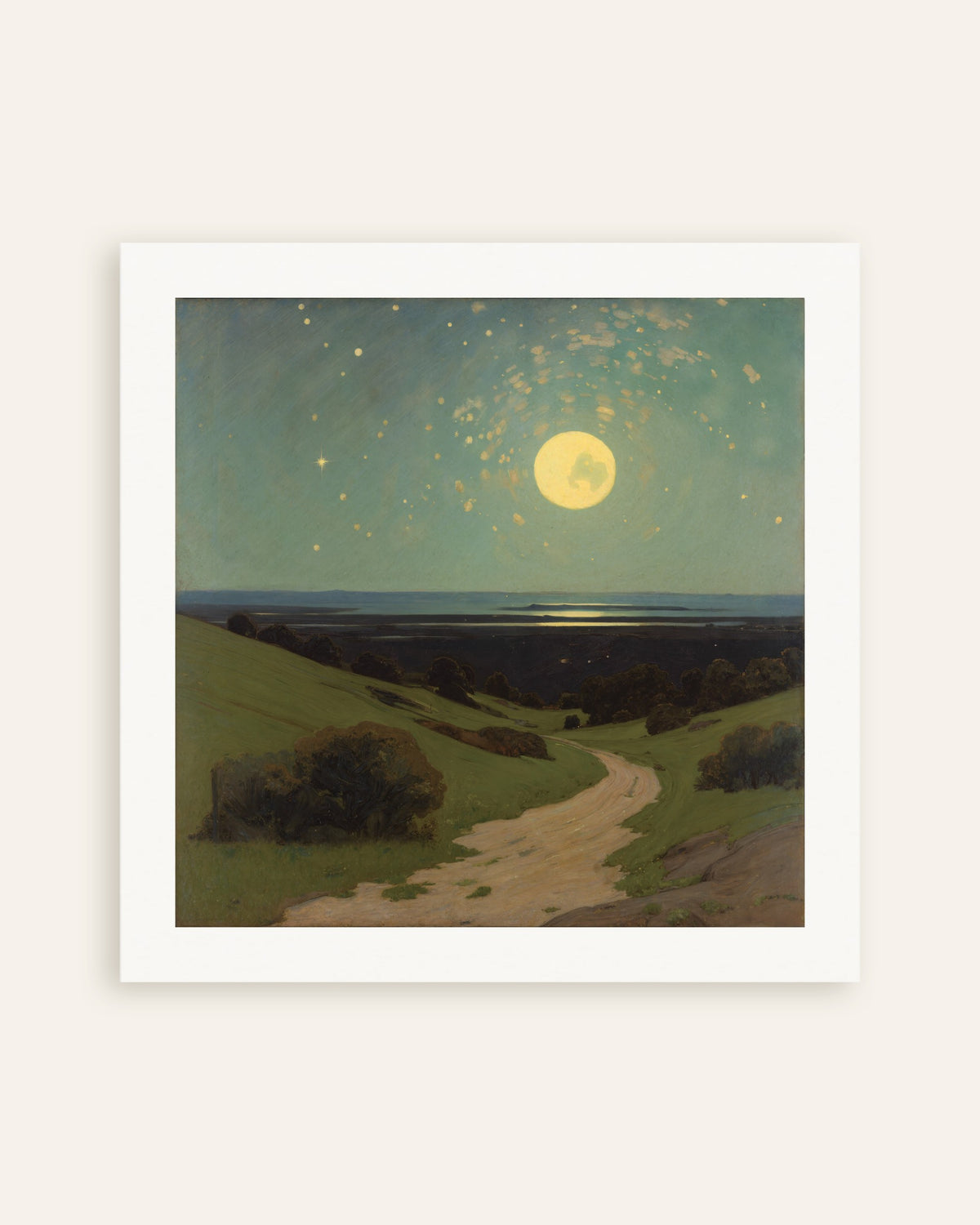 Poster Lua cheia sobre as colinas, miniatura