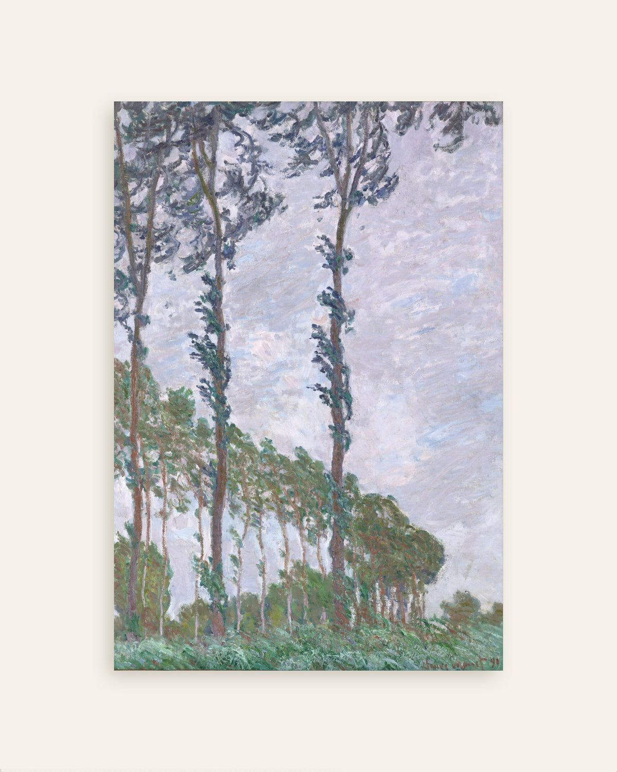 Poster Os Choupos, Efeito de Vento (1891), de Claude Monet, miniatura