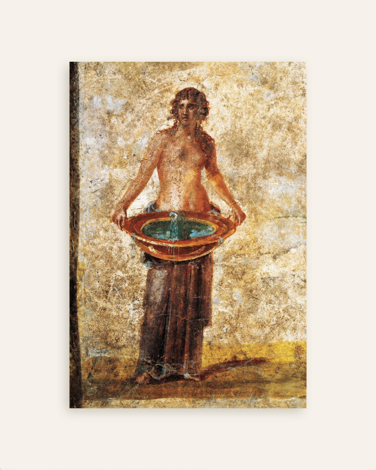 Poster do fresco da mulher com uma bacia de água, Pompeia