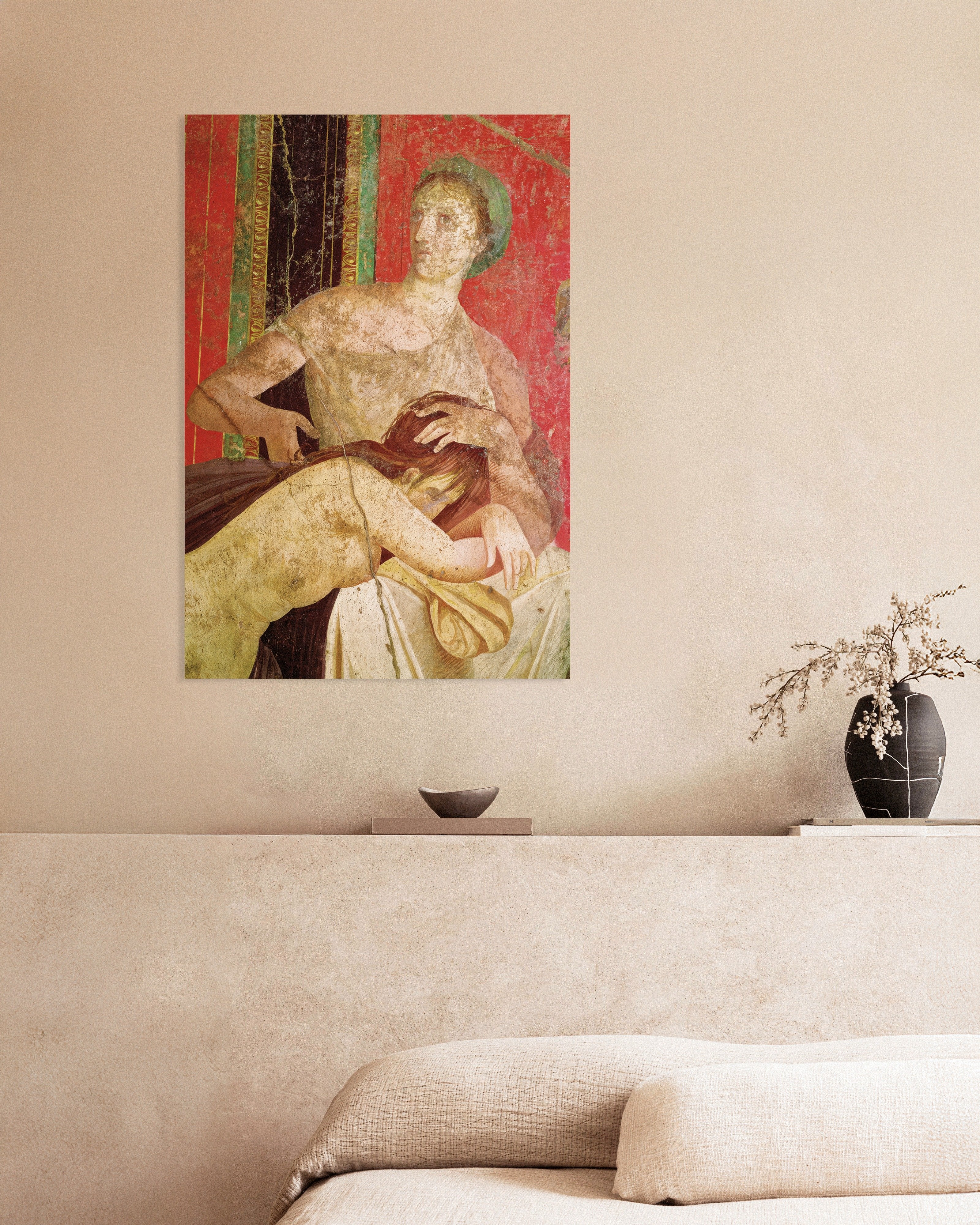 Poster of Woman comforting initiate fresco poster