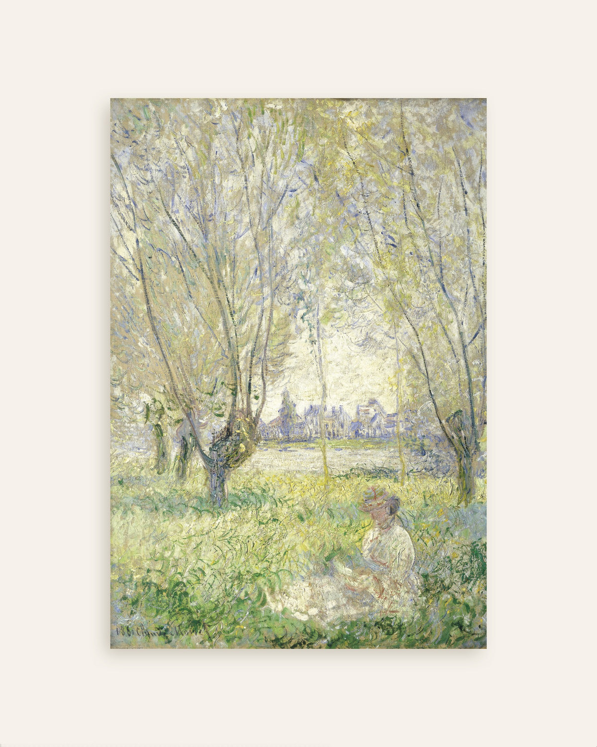 Poster Mulher Sentada sob os Salgueiros (1880), de Claude Monet, miniatura