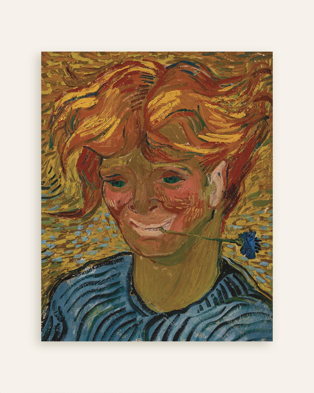 Poster de Jovem com uma centáurea (1890), de Vincent van Gogh, em miniatura